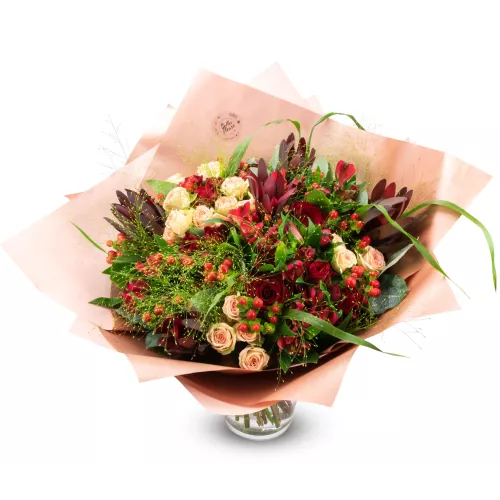 Kytice v červených tónech